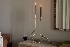 Ayee Twisted Candle Holder - Brass