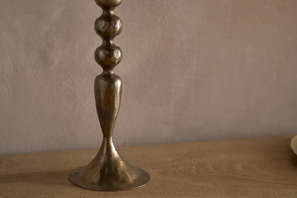 Ayo Pillar Candle Holder - Brass