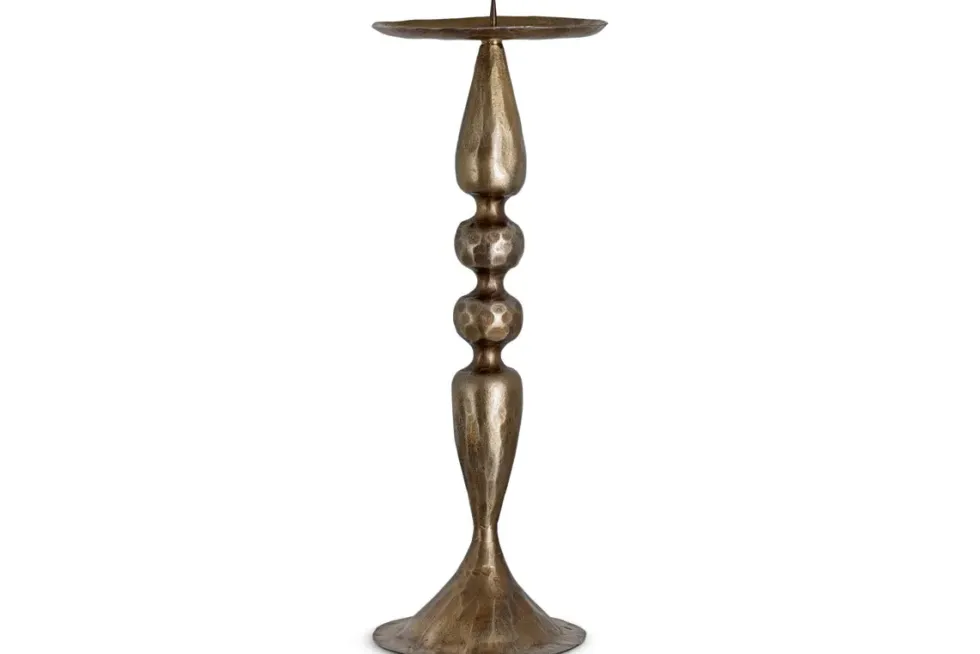 Ayo Pillar Candle Holder - Brass