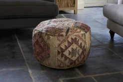Barir Kilim Upholstered Pouf - Multi