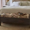 Barir Mango Wood Upholstered Storage Bench - Chocolate Brown