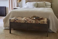Barir Mango Wood Upholstered Storage Bench - Chocolate Brown