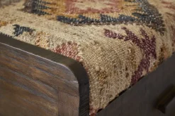 Barir Mango Wood Upholstered Storage Bench - Chocolate Brown