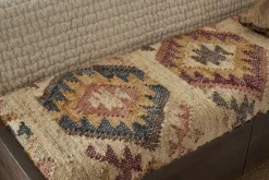 Barir Mango Wood Upholstered Storage Bench - Chocolate Brown