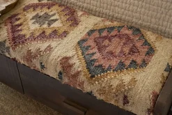 Barir Mango Wood Upholstered Storage Bench - Chocolate Brown