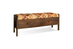 Barir Mango Wood Upholstered Storage Bench - Chocolate Brown