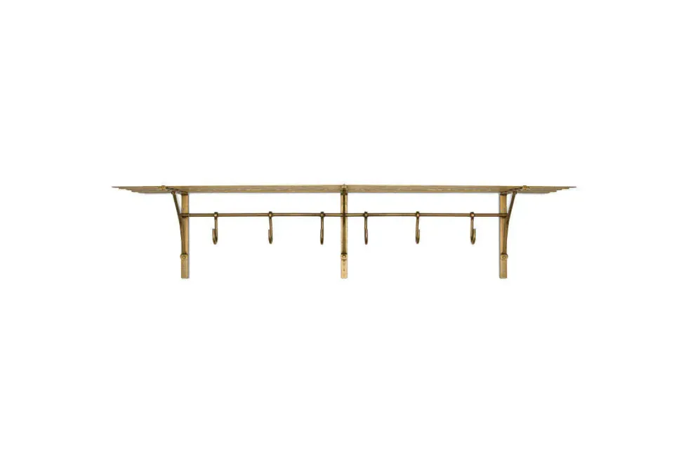 Basti Iron Storage Shelf - Antique Brass