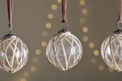 Bayana Woven Baubles - Natural & Clear - (Set of 3)