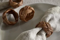 Bersama Rattan Napkin Rings - Natural - (Set of 4)