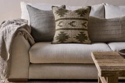Bhumi Wool & Jute Cushion Cover - Moss Green
