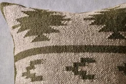 Bhumi Wool & Jute Cushion Cover - Moss Green