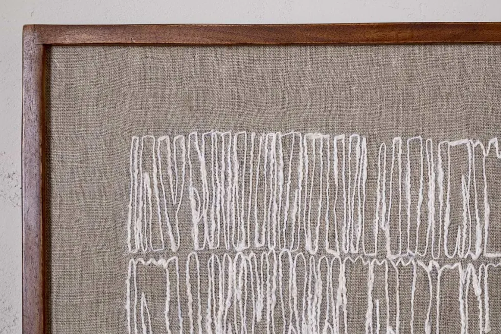 Birala Hand Stitched Wall Art - Natural