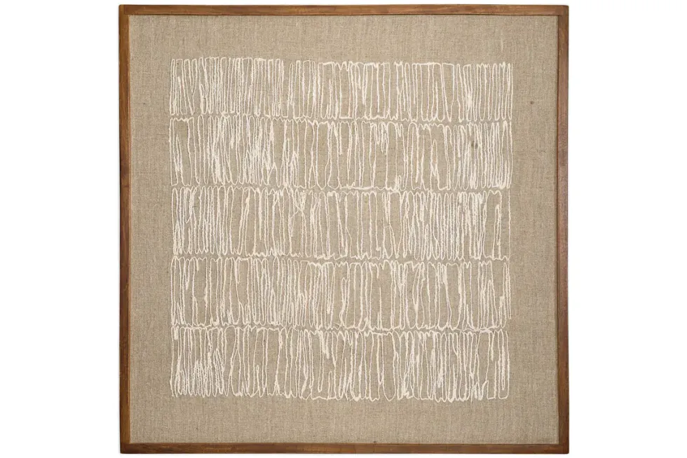Birala Hand Stitched Wall Art - Natural