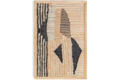 Birala Large Textured Wall Art - Natural & Dark Blue