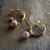 Cerita Rhodochrosite Earrings - Rhodochrosite & Gold