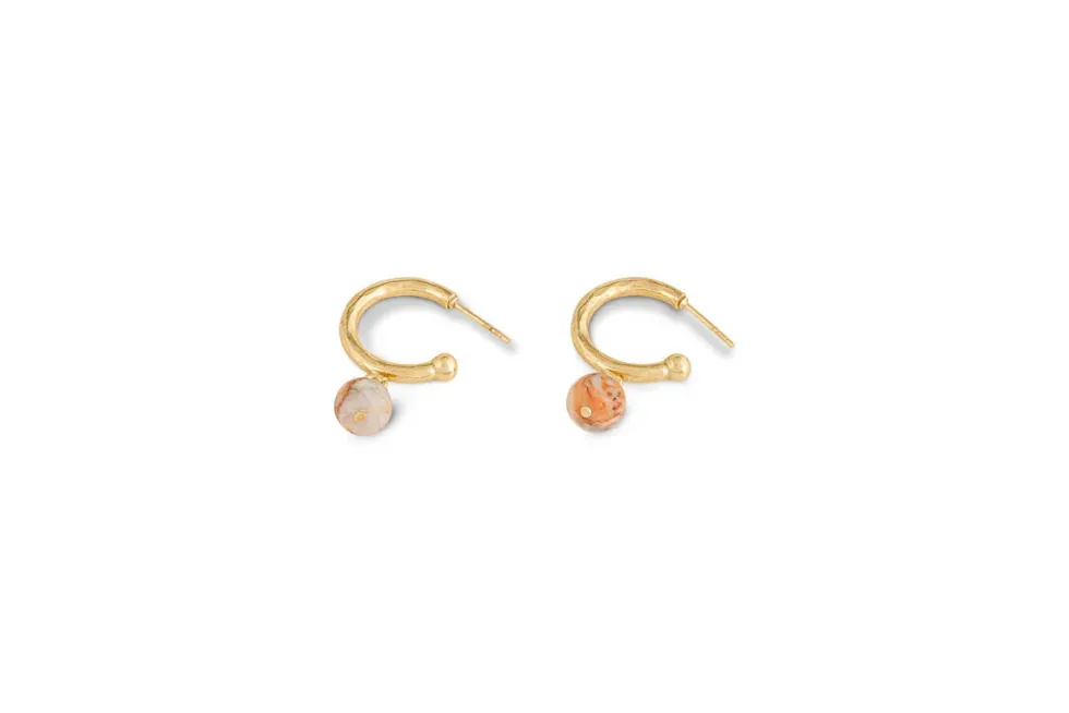 Cerita Rhodochrosite Earrings - Rhodochrosite & Gold