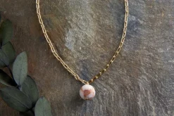 Cerita Rhodochrosite Necklace - Rhodochrosite & Gold