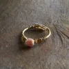 Cerita Rhodochrosite Ring - Rhodochrosite & Gold