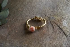 Cerita Rhodochrosite Ring - Rhodochrosite & Gold