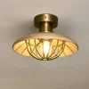 Chakai Wood & Metal Flush Ceiling Light