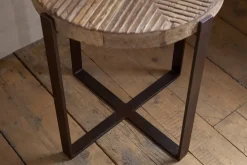 Chakala Reclaimed Wood Side Table - Reclaimed Wood & Iron