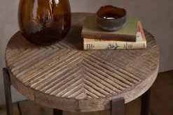 Chakala Reclaimed Wood Side Table - Reclaimed Wood & Iron