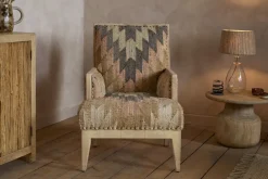 Chhavi Kilim Upholstered Armchair - Multi