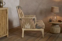 Chhavi Kilim Upholstered Armchair - Multi