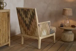 Chhavi Kilim Upholstered Armchair - Multi