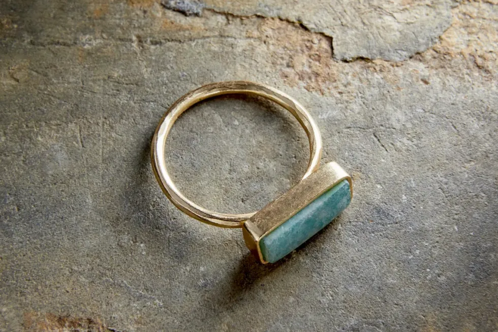 Damaia Amazonite Ring - Gold