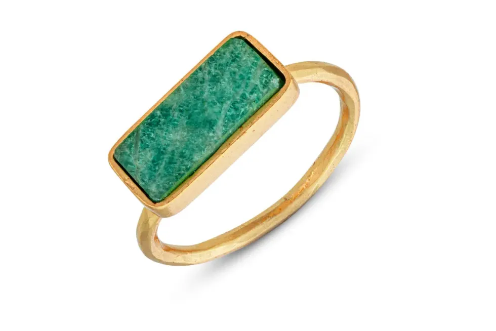 Damaia Amazonite Ring - Gold