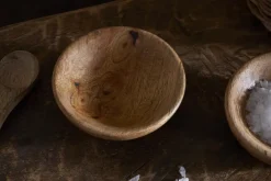Daruka Salt & Pepper Dipping Bowls with Spoons - Natural
