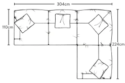 Deni Large Right Hand Corner Sofa