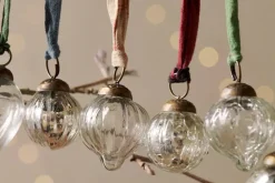 Dew Drop Baubles - Silver & Clear - (Set of 12)