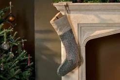 Dhanda Recycled Wool Stocking - Moss & Natural