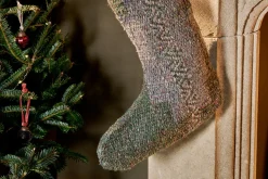 Dhanda Recycled Wool Stocking - Moss & Natural