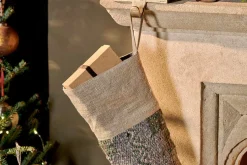 Dhanda Recycled Wool Stocking - Moss & Natural