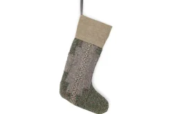 Dhanda Recycled Wool Stocking - Moss & Natural
