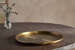 Dhanya Round Tray - Antique Brass