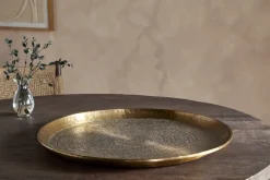 Dhanya Round Tray - Antique Brass