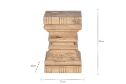 Disha Carved Mango Wood Side Table - Natural