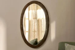 Drishti Oval Iron Mirror - Antique Black - Small