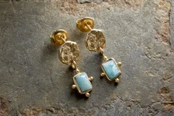 Ebbe Amazonite Earrings - Gold