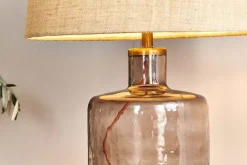 Edina Recycled Glass Table Lamp - Smoke Brown - Small