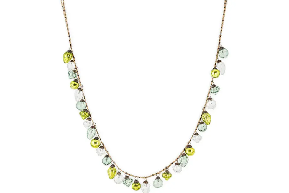 Ekiti Bauble Garland - Mixed Green & Clear