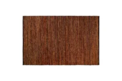 Ele Handwoven Recycled Leather Rug - Tan