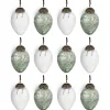 Enia Mini Hanging Egg Decoration - Antique Teal & Clear - (Set of 12)