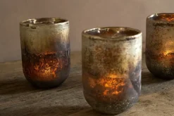 Furaha Tealight Holders - Frosted Black - Small (Set of 3)