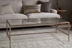 Gilasi Cast Metal & Glass Coffee Table - Antique Brass