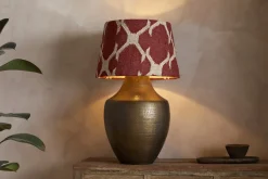 Haadu Jute Kilim Lampshade - Rust & Natural - Large